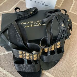 Calleen Cordero for Urban Zen Blk leather sandals